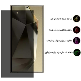 محافظ صفحه نمایش حریم شخصی بوف مدل Silicone-Privacy مناسب برای گوشی موبایل سامسونگ Galaxy S22 Ultra