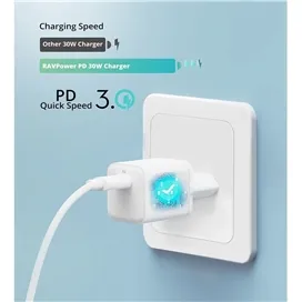 شارژر دیواری 30 وات مدل RP-PC169 راوپاور – Wall Charger