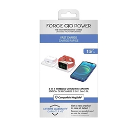 شارژر بی سیم سه در یک فورس پاور FORCE POWER MagSafe 3-in-1 induction charger – مدل FPMSINDUC3EN1W