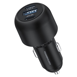 شارژر فندکی 130 وات با کابل همراه پاورولوژی Powerology Ultra-Quick Car Charger PCCSR007-C