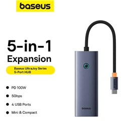 هاب تایپ سی 5 پورت بیبسوس Baseus Flite Series 5-Port HUB Docking Station B00052801811