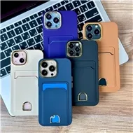قاب چرمی Leather مدل جاکارتی دار مناسب برای Apple iPhone 12