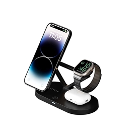 شارژر وایرلس رو میزی 5 کاره لِوِلوُ LEVELO Premio 5 In 1 Wireless Charging Pad