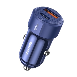 شارژر فندکی porodo 50W dual port car charger PD 20W QC 30W