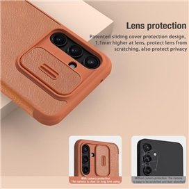 کیف چرمی نیلکین سامسونگ Samsung Galaxy A55 Nillkin Qin Pro Leather Case دارای محافظ دوربین