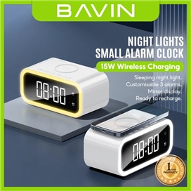 ساعت رومیزی هوشمند و شارژر وایرلس باوین Bavin PC1065S Wireless Charging Clock