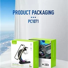 استند و شارژر وایرلس چندکاره مگنتی باوین Bavin PC1071 3in1 توان 15 وات با قابلیت شارژ اپل واچ