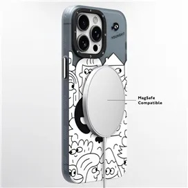 قاب YOUNGKIT یانگکیت White Nina Canvas Of Joy Magsafe Series Apple iphone مناسب برای Apple iPhone 15 Pro Max