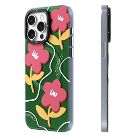 قاب YOUNGKIT یانگکیت Green Sunshine Flowery Smile Magsafe Series مناسب برای Apple iPhone 15