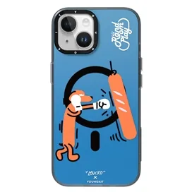 قاب YOUNGKIT یانگکیت Blue Mucro Strees Relief With Humor Magsafe Series مناسب برای Apple iPhone 15 Pro Max