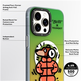 قاب YOUNGKIT یانگکیت Green Mucro Strees Relief With Humor Magsafe Series مناسب برای Apple iPhone 14