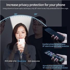 محافظ صفحه نمایش حریم شخصی نیلکین مدل Guardian Privacy مناسب برای گوشی موبایل اپل iPhone 15 Pro