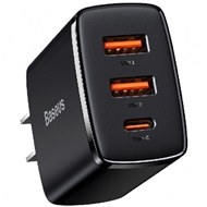 شارژر دیواری سریع 30 وات بیسوس Baseus 30W Compact Quick Charger 2U+C CN CCXJ-C01