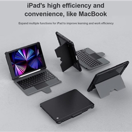 کیف کلاسوری کیبورد دار نیلکین مدل New Combo Keyboard مناسب برای تبلت اپل iPad 10.2 2019 /iPad 10.2 2020 /iPad 10.2 2021