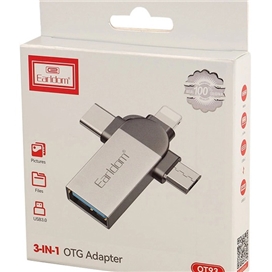 مبدل او تی جی 3 در 1 ارلدام EARLDOM 3 IN 1 OTG ADAPTER OT93