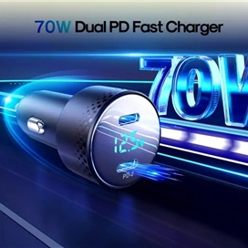 شارژر فندکی دو پورت 70 وات جویروم JOYROOM 70W Digital Display Car Charger JR-CCD02