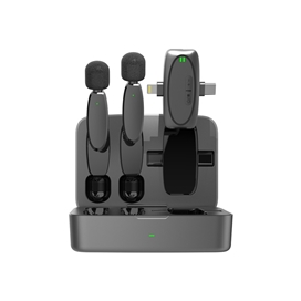 میکروفون بی سیم پرودو Porodo Wireless Lavalier Microphone PD-2MLAVCC دارای 2 فرستنده