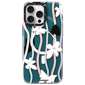 قاب یرند یانگکیت مدل Youngkit Stars Butterflies Flowers+Glitter Magsafe مناسب برای Apple iPhone 15 Pro Max