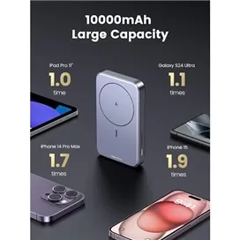 پاور بانک بی سیم مغناطیسی و باسیم 57.5 وات و 10000mAh دو پورت یوگرین مدل PB206 کد 15086
