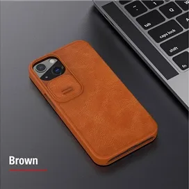 کیف چرمی نیلکین آیفون 13 پرومکس Nillkin Qin Leather Case iPhone 13 Pro Max