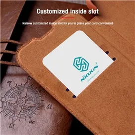 کیف چرمی نیلکین آیفون 13 پرومکس Nillkin Qin Leather Case iPhone 13 Pro Max