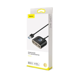 هاب USB چهار پورت بیسوس Baseus Square Round USB 3.0 Hub CAHUB-AY01