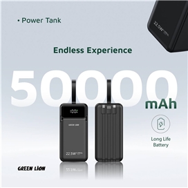 پاوربانک گرین لاین مدل GNPWT50KPB 22.5W ظرفیت 50000 میلی آمپر