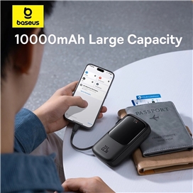 پاوربانک 22.5 وات 10000 با کابل تایپ سی بیسوس Baseus QPOW Pro Plus Power Bank P10067100112