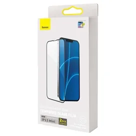 پک 2تایی محافظ صفحه شیشه ای تمام صفحه آیفون Apple iPhone 13 Mini Baseus Crack Resistant SGQP020001