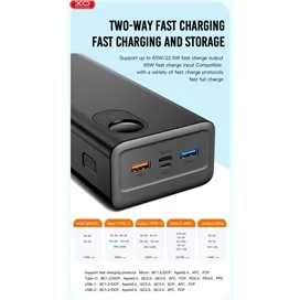 پاوربانک 30000 ایکس او XO PR169 توان 65 وات