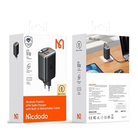 آداپتور 67 وات با کابل تایپ سی مک دودو Mcdodo FreeGo GaN Charger CH-4100