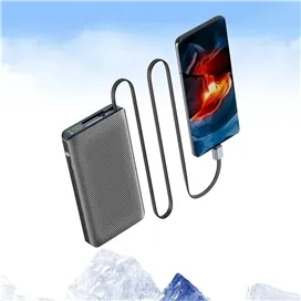 پاوربانک 22 وات 10000 با کابل تایپ سی جمع شونده پاورولوژی Powerology Power Bank PPBCHA71