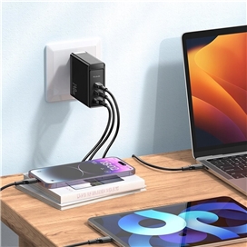 آداپتور شارژ 3 پورت 140 واتی با کابل مک دودو Mcdodo 140W GaN5 Pro Fast Charger CH-2913