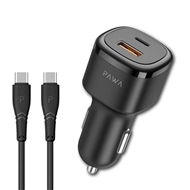 شارژر فندکی 48 وات پاوا مدل Solid CarCharger به همراه کابل USB-C