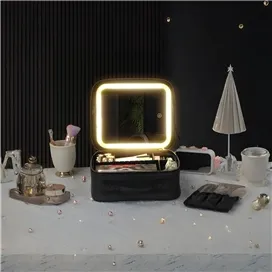 کیف لوازم آرایش با آینه چراغ دار گرین لاین Green Lion Makeup Organizer GNMAKEORGBK