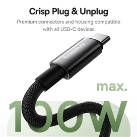 کابل دو سر تایپ سی با بدنه مگنتی 1 متر بیسوس BaseusTungsten Gold 100W Cable CB00097