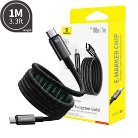 کابل دو سر تایپ سی با بدنه مگنتی 1 متر بیسوس BaseusTungsten Gold 100W Cable CB00097