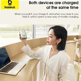 پاوربانک 30 وات 20000 با کابل لایتنینگ همراه بیسوس Baseus Nomos Power Bank PPLSL01-20