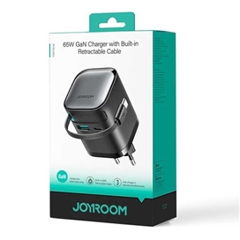 آداپتور 65 وات با کابل متصل تایپ سی جویروم Joyroom GaN Charger JR-TCL02EU