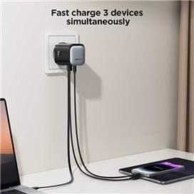 آداپتور 65 وات با کابل متصل تایپ سی جویروم Joyroom GaN Charger JR-TCL02EU