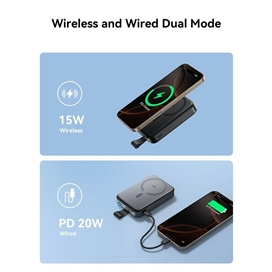 پاوربانک وایرلس مگنتی 10000 جویروم Joyroom 22.5W Qi2 Magnetic Wireless Power Bank JR-PBM11