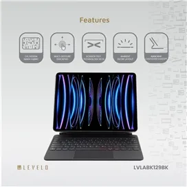 کیس کبیورد دار آیپد لولو Levelo Aeroboard Ipad Pro 13 2024 LVLABKP13BK