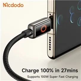 کابل شارژ تایپ سی قطع کن دار 1.2 متر مک دودو Mcdodo Auto Power Off 100w Cable CA-6650