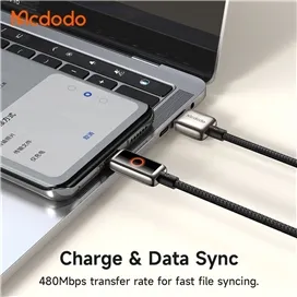 کابل شارژ تایپ سی قطع کن دار 1.2 متر مک دودو Mcdodo Auto Power Off 100w Cable CA-6650