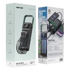 پاوربانک خورشیدی 30000 میلی آمپر ساعت گرین لاین مدل سولار مکس GL-PB72