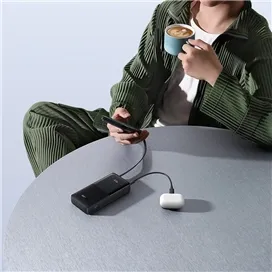 پاوربانک 20وات 10000 با کابل بیسوس Baseus Power Bank Bipow 2 With Cable PPBD2-1W20