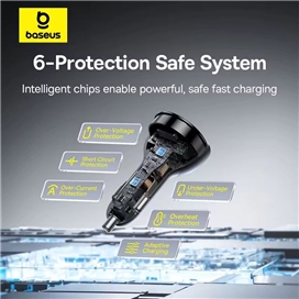 شارژر فندکی 152.5 وات با کابل بیسوس Baseus Multi-Port Fast Charge Car Charger BSCC-ZX-CCL