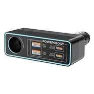 شارژر فندکی برند پاورولوژی مدل Powerology Brio 125W Multi-Port Car Charger