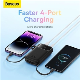 پاوربانک 20000 بیسوس Baseus QPow 2 P10055009113-00 توان 30 وات با کابل متصل