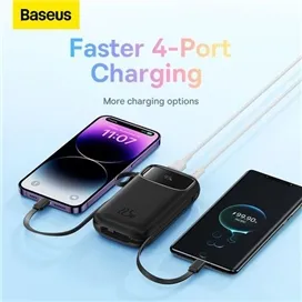پاوربانک 20000 بیسوس Baseus QPow 2 P10055009113-00 توان 30 وات با کابل متصل